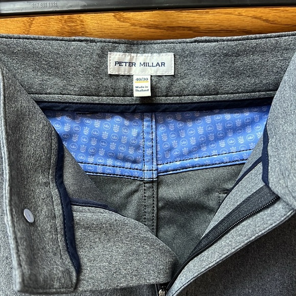 Peter Millar Crown Performance Pants Charcoal New - Picture 2 of 4